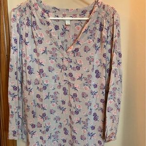 Hinge Long Sleeve Patterned Blouse